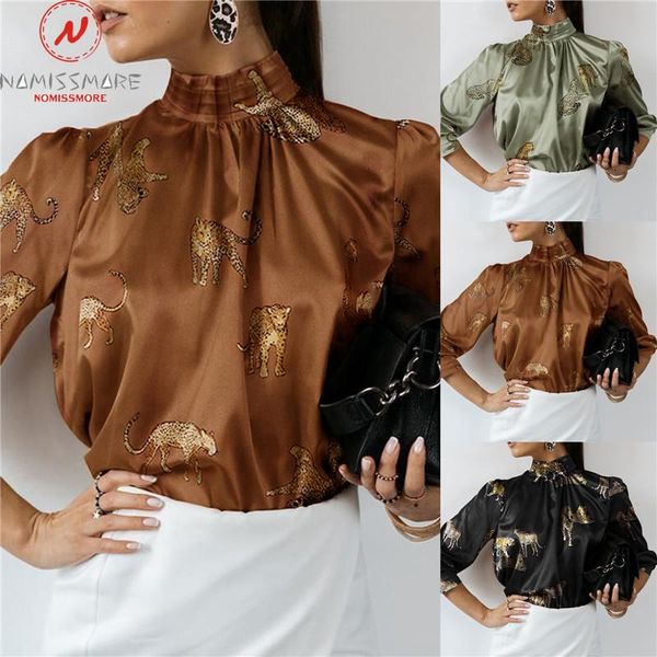women's blouses & shirts elegant women spring autumn blouse hollow out design button decor stand collar long sleeve leopard print slim, White
women's blouses & shirts elegant women spring autumn blouse hollow out design button decor stand collar long sleeve leopard print slim, White