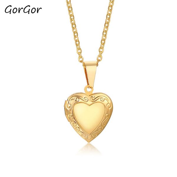 pendant necklaces gorgor heart shaped stainless steel openable gold color necklace with rhinestones for women pn-1364, Silver
pendant necklaces gorgor heart shaped stainless steel openable gold color necklace with rhinestones for women pn-1364, Silver