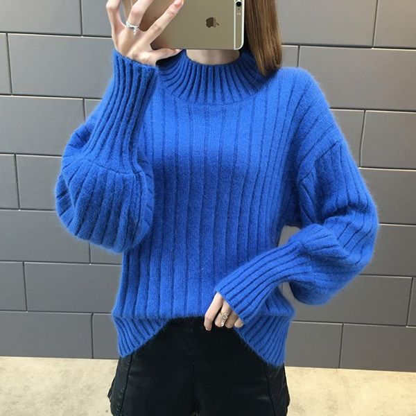 women's sweaters lantern sleeve lazy half wind high neck sweater women pullover loose knitting rendering unlined upper female thick, White;black
women's sweaters lantern sleeve lazy half wind high neck sweater women pullover loose knitting rendering unlined upper female thick, White;black