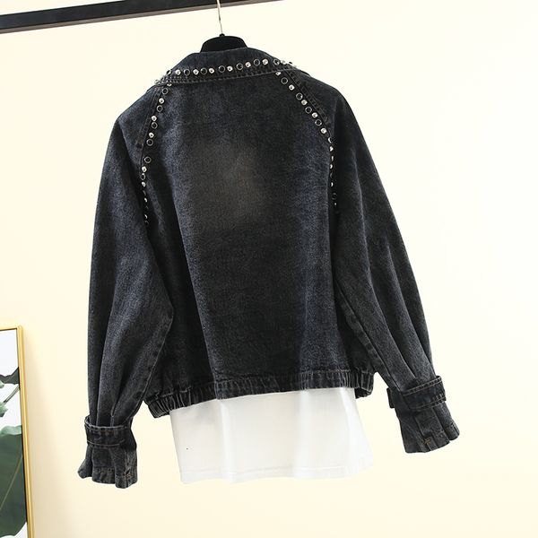 women oversize rivets baggy boyfriend casual outerwear denim coat ladies beads loose high street jeans jacket n7vs, Black;brown
women oversize rivets baggy boyfriend casual outerwear denim coat ladies beads loose high street jeans jacket n7vs, Black;brown