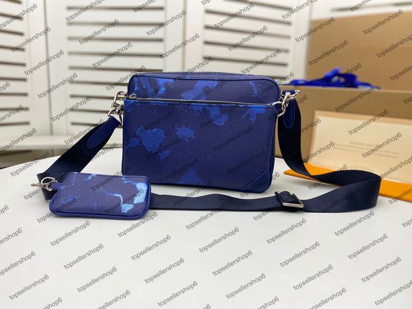 m57840 trio messenger men bag light blue white designer original calf-leather trim strap cross-body shoulderbag purse
m57840 trio messenger men bag light blue white designer original calf-leather trim strap cross-body shoulderbag purse