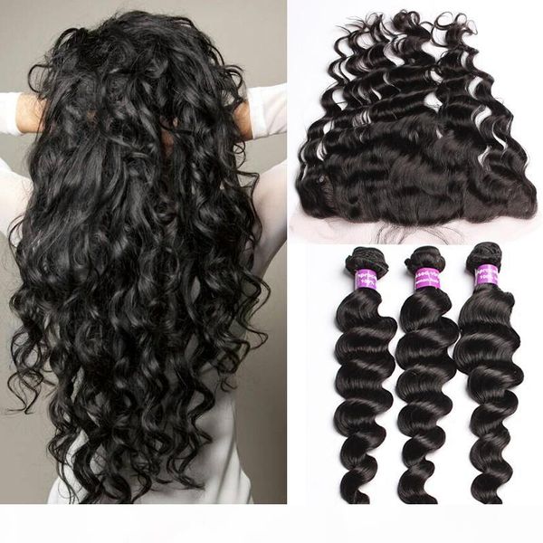 loose deep wave peruvian human hair weave 3 bundles with closure ear to ear 13x4 wavy swiss lace frontals piece and extensions 4pcs deal, Black
loose deep wave peruvian human hair weave 3 bundles with closure ear to ear 13x4 wavy swiss lace frontals piece and extensions 4pcs deal, Black