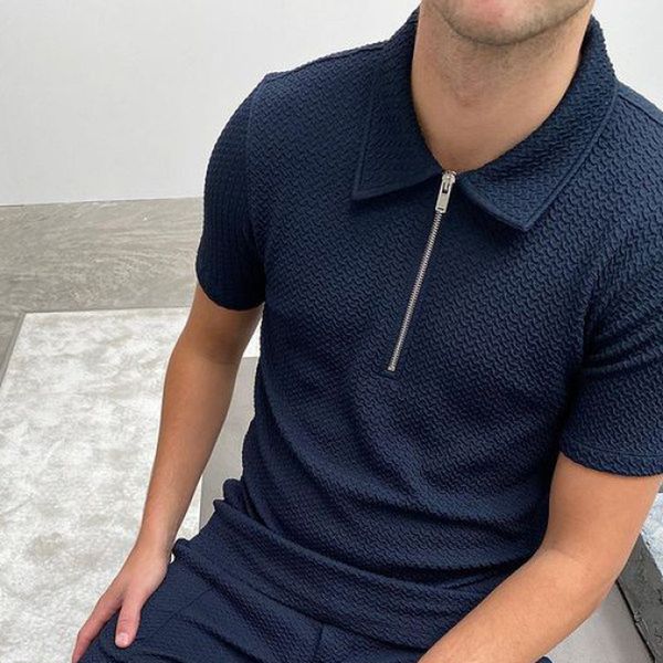 pure color men's zipper polo shirt, comfortable, breathable, fashionable and cool, daily business trip, work party, White;black
pure color men's zipper polo shirt, comfortable, breathable, fashionable and cool, daily business trip, work party, White;black