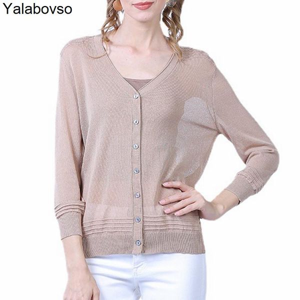 women's knits & tees 2021 summer style with v-neck cardigan thin sunscreen shirt loose solid color single breasted and, White
women's knits & tees 2021 summer style with v-neck cardigan thin sunscreen shirt loose solid color single breasted and, White