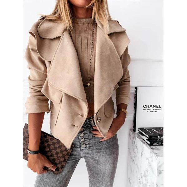 women's jackets autumn and winter deerskin short jacket female 2021 ladies style, Black;brown
women's jackets autumn and winter deerskin short jacket female 2021 ladies style, Black;brown
