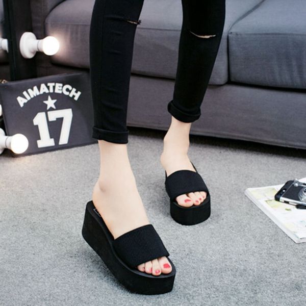 luxury slippers elastic flat bottomed slope women's sandals muffin heel slippers in summer, Black
luxury slippers elastic flat bottomed slope women's sandals muffin heel slippers in summer, Black