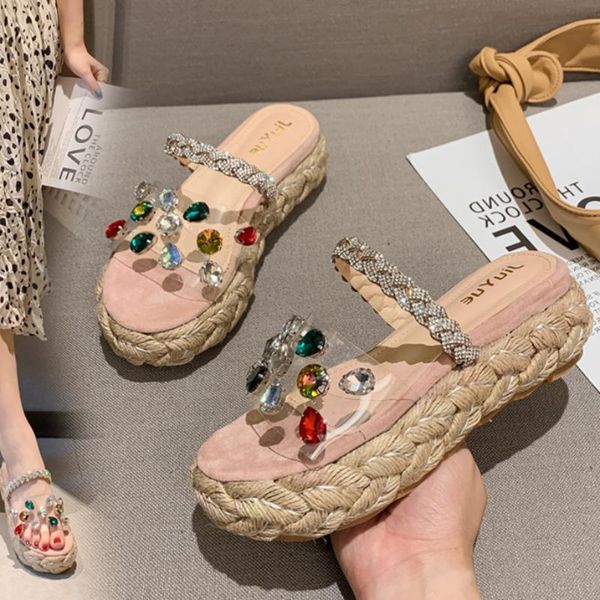 dress shoes multicolor big crystal clear wedges sandals women slippers muffins woman transparent sandales platform sandalias 2021, Black
dress shoes multicolor big crystal clear wedges sandals women slippers muffins woman transparent sandales platform sandalias 2021, Black