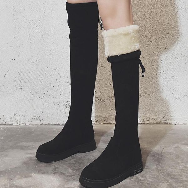 boots 2021 black elastic fabric over-the-knee slip on thick plush low-heeled shoes fashion winter warm footwear women high
boots 2021 black elastic fabric over-the-knee slip on thick plush low-heeled shoes fashion winter warm footwear women high