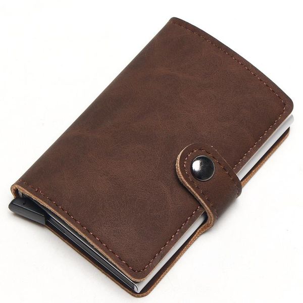 card holders men holder mini wallet women metal rfid vintage aluminium bag crazy horse leather bank cardholder case, Brown;gray
card holders men holder mini wallet women metal rfid vintage aluminium bag crazy horse leather bank cardholder case, Brown;gray