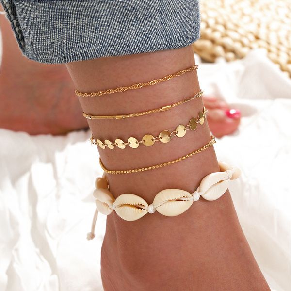 summer bohemian simple style natural shell hand woven round thin chain 5-piece foot chain set, Red;blue
summer bohemian simple style natural shell hand woven round thin chain 5-piece foot chain set, Red;blue