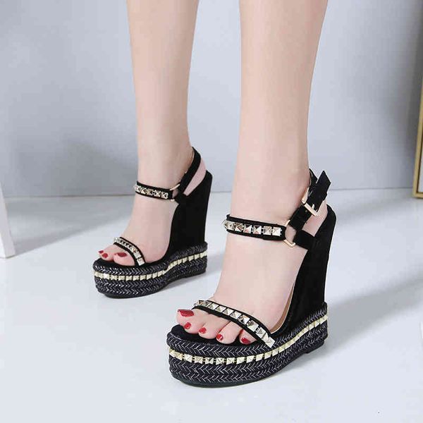 dress shoes roman gladiator women's sandals rivet buckle wedge open toe rattan straw woven satin casual ladies 15cm high heels g0d, Black
dress shoes roman gladiator women's sandals rivet buckle wedge open toe rattan straw woven satin casual ladies 15cm high heels g0d, Black