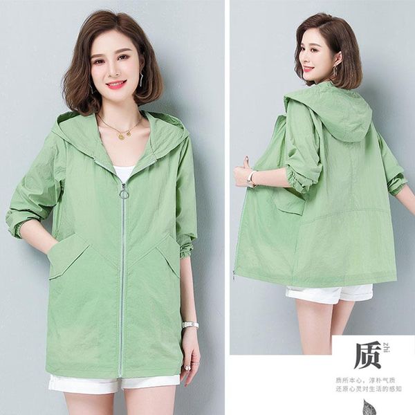 women's jackets 2021 summer thin coat hooded causal windbreaker female basic long coats lightweight outerwear s977, Black;brown
women's jackets 2021 summer thin coat hooded causal windbreaker female basic long coats lightweight outerwear s977, Black;brown