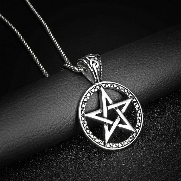 pendant necklaces retro pentagram necklace european and american trendy star talisman titanium steel jewelry for men, item no.: lp1559, Silver
pendant necklaces retro pentagram necklace european and american trendy star talisman titanium steel jewelry for men, item no.: lp1559, Silver