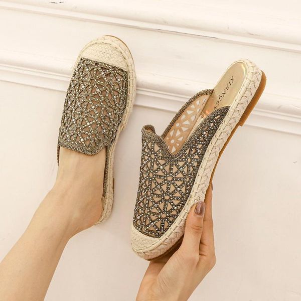 slippers summer crystal air mesh fisherman shoes women sandalias lazy cover toe slides soled breathable mules female 36-42, Black
slippers summer crystal air mesh fisherman shoes women sandalias lazy cover toe slides soled breathable mules female 36-42, Black