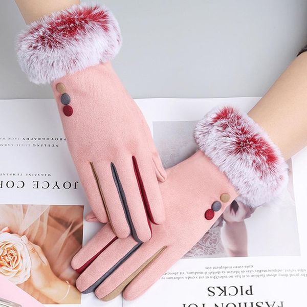 sports gloves myalice women winter touch screen warm glove faux rabit fur buttons suede leather mittens thickened driving full finger, Black
sports gloves myalice women winter touch screen warm glove faux rabit fur buttons suede leather mittens thickened driving full finger, Black