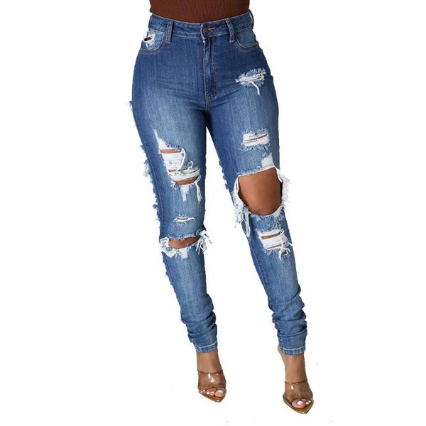 women's jeans fashion women streetwear pants ripped hole female trousers high waist bottoms slim denim, Blue
women's jeans fashion women streetwear pants ripped hole female trousers high waist bottoms slim denim, Blue