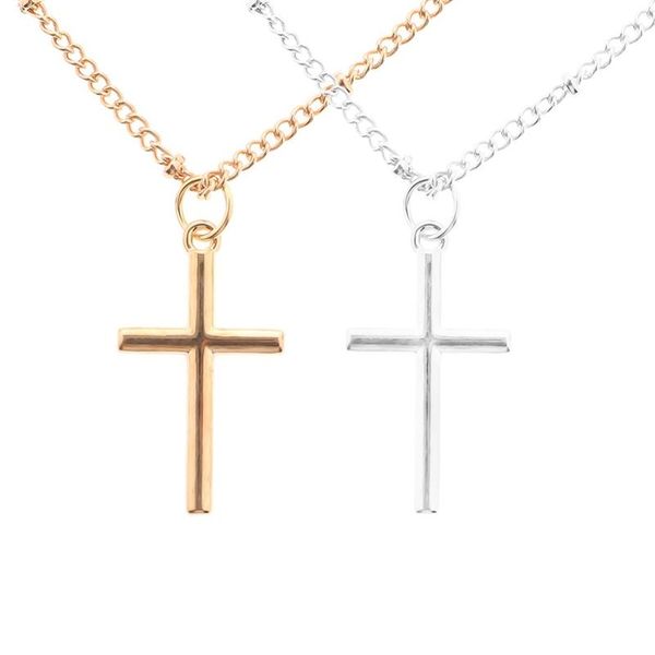 pendant necklaces simple fashion gold color chain cross necklace small religious jewelry women's hanger ketting trendy, Silver
pendant necklaces simple fashion gold color chain cross necklace small religious jewelry women's hanger ketting trendy, Silver