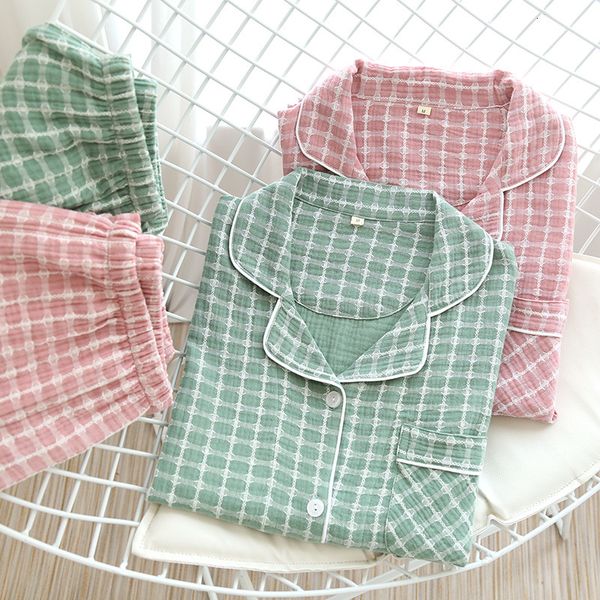 2021 new japanese cotton crepe ladies plus size pajamas long-sleeved trousers plaid simple style home service women sleepwear w49b, Black;brown
2021 new japanese cotton crepe ladies plus size pajamas long-sleeved trousers plaid simple style home service women sleepwear w49b, Black;brown