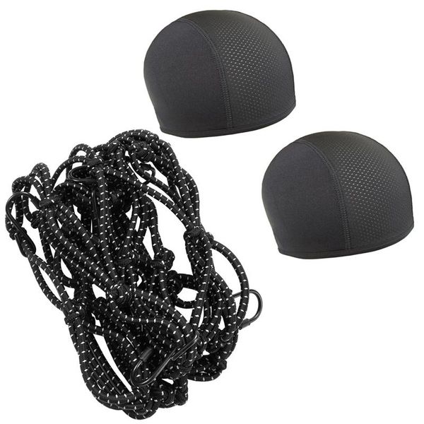 1x bicycle cargo net elastic bike luggage rope fixed helmet sundries & 2pcs helmet liner motorcycle cycling, Black
1x bicycle cargo net elastic bike luggage rope fixed helmet sundries & 2pcs helmet liner motorcycle cycling, Black