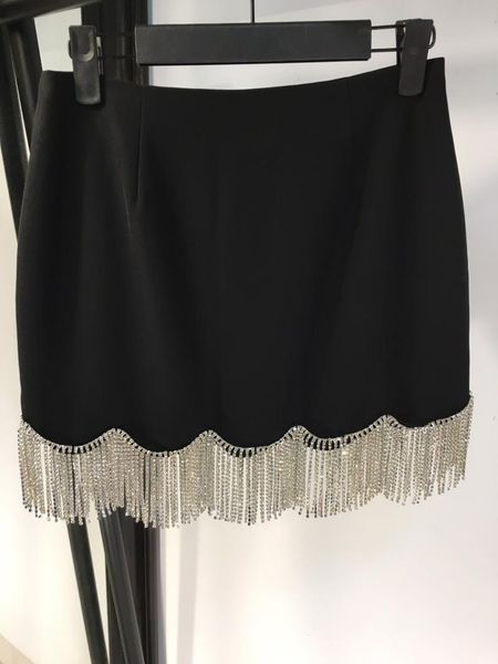 skirts ladies 2021 fashion solid color rhinestone tassel a-line little black half skirt 1216
skirts ladies 2021 fashion solid color rhinestone tassel a-line little black half skirt 1216