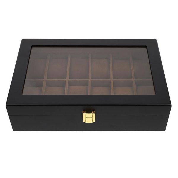 watch boxes & cases 1pc practical 12 grids display case delicate storage organizer, Black;blue
watch boxes & cases 1pc practical 12 grids display case delicate storage organizer, Black;blue