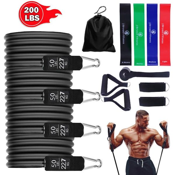 resistance bands 200lb fitness black set elastic tube pull rope with hook for men women home workout arm body strength trainer
resistance bands 200lb fitness black set elastic tube pull rope with hook for men women home workout arm body strength trainer