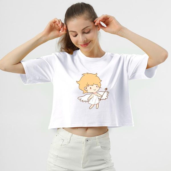 women's t-shirt fashion women angel graphics print crop cotton female tee shirt vintage streetwear t, White
women's t-shirt fashion women angel graphics print crop cotton female tee shirt vintage streetwear t, White