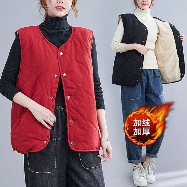 women's vests 150kg plus size winter loose fleece v-neck warm vest bust 150cm 6xl 7xl 8xl 9xl solid single-breasted two-sided, Black;white
women's vests 150kg plus size winter loose fleece v-neck warm vest bust 150cm 6xl 7xl 8xl 9xl solid single-breasted two-sided, Black;white
