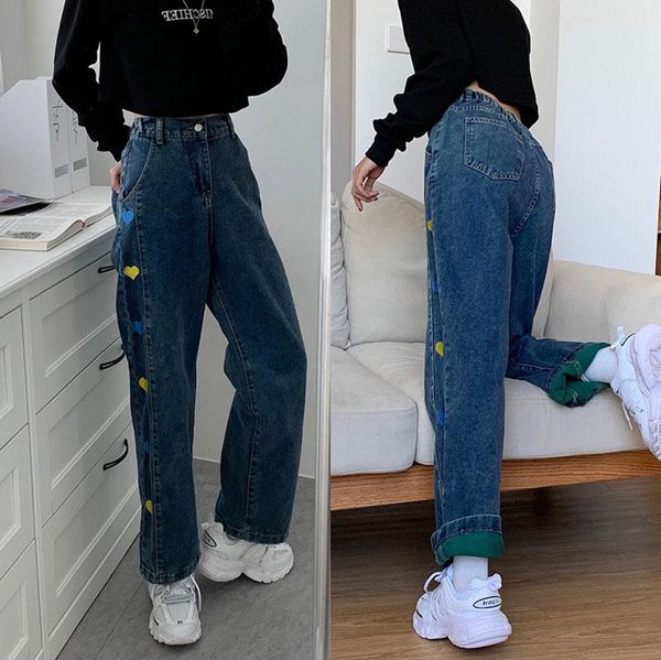 jeans ladies harajuku love print retro spring summer wide leg college youth streetwear fashion denim, Blue
jeans ladies harajuku love print retro spring summer wide leg college youth streetwear fashion denim, Blue