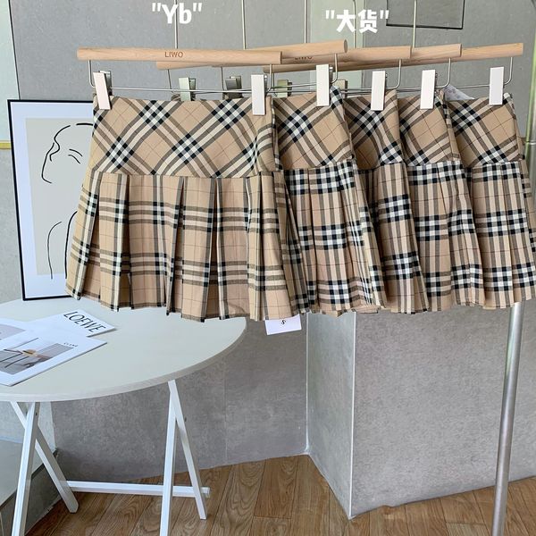 skirts summer 2021 plaid women's summer high waist dign sweet a-word small spice girl short skirt, Black