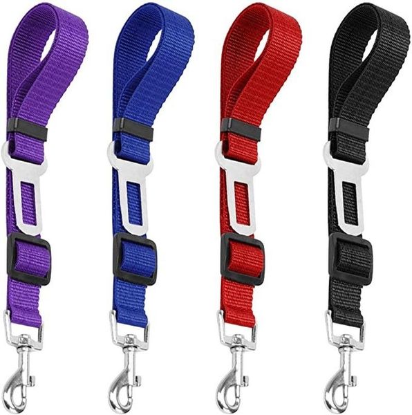 

dog collars & leashes nylon pet adjustable car seat belts retractable leash safety belt suit most vehicle small medium travel clip french bu