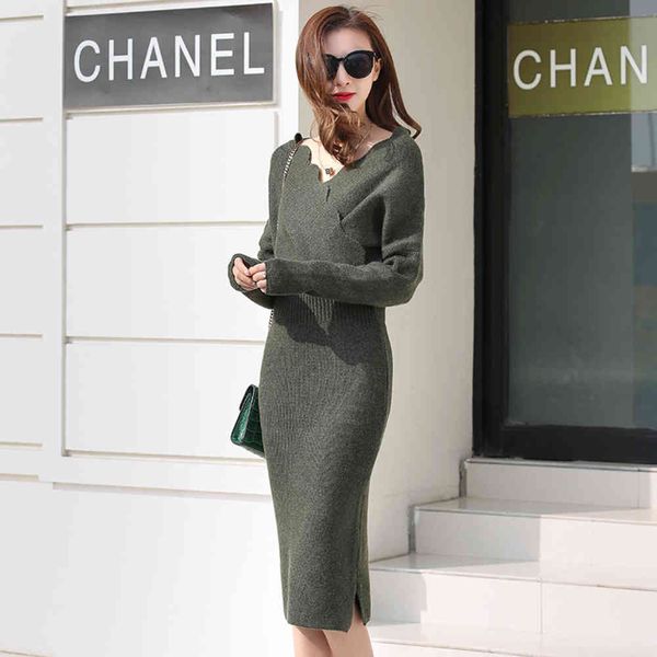 autumn and fashion v-neck long slim wrap hip knitted sweater fishtail women's, Black;gray
autumn and fashion v-neck long slim wrap hip knitted sweater fishtail women's, Black;gray
