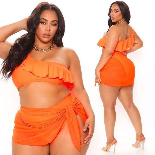 women's swimwear xl xxl 3xl 4xl 5xl large size one shoulder ruffles three piece swimsuit set biquini bathing suit, White;black
women's swimwear xl xxl 3xl 4xl 5xl large size one shoulder ruffles three piece swimsuit set biquini bathing suit, White;black
