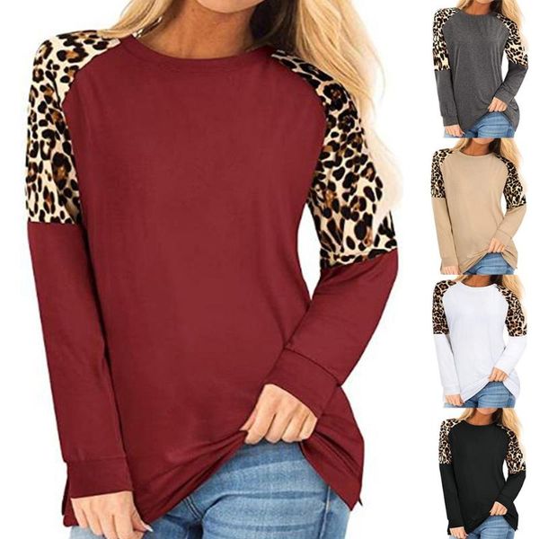 women's fashion casual leopard print round neck long sleeve loose t shirt goth woman tshirts harajuku women clothing, White
women's fashion casual leopard print round neck long sleeve loose t shirt goth woman tshirts harajuku women clothing, White