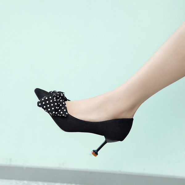 dress shoes fashion with heel mixed color root butterfly-knot high heels elegant and simple pumps single pointed comfortable u22-48, Black 
dress shoes fashion with heel mixed color root butterfly-knot high heels elegant and simple pumps single pointed comfortable u22-48, Black