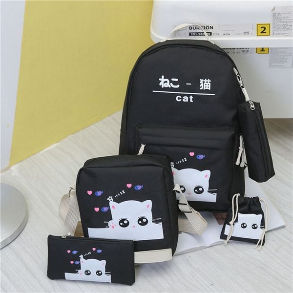 4 pcs/set cute cat school bag shoulder stationery bag handbag coin purse set children girls cartoon cat school backpack hand bag y0125
4 pcs/set cute cat school bag shoulder stationery bag handbag coin purse set children girls cartoon cat school backpack hand bag y0125