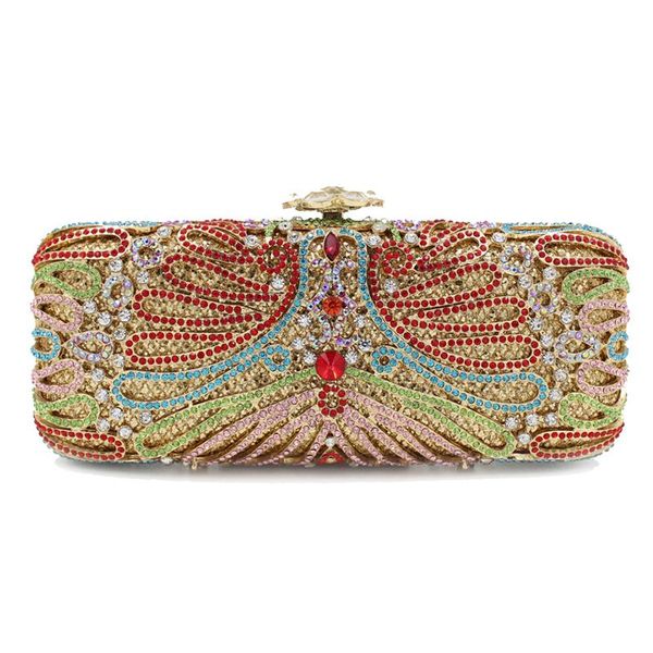 evening bags luxury multi-colored crystal gold metal women handbags hollow out diamond clutch elegant ladies party dinner purses
evening bags luxury multi-colored crystal gold metal women handbags hollow out diamond clutch elegant ladies party dinner purses