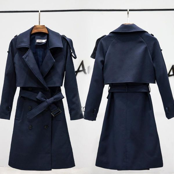 women's trench coats spring autumn elegant middle-long women coat double-breasted casual solid overcoat plus size long sleeve windbreak, Tan;black
women's trench coats spring autumn elegant middle-long women coat double-breasted casual solid overcoat plus size long sleeve windbreak, Tan;black