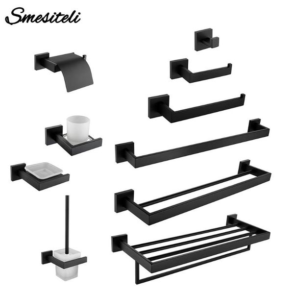 bath accessory set black stainless steel toilet paper holder wall hook towel rack kitchen organizer bathroom wc accessories
bath accessory set black stainless steel toilet paper holder wall hook towel rack kitchen organizer bathroom wc accessories