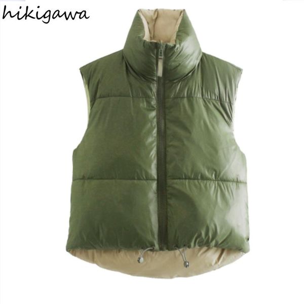 women's vests hikigawa fashion o neck sleeveless short waistcoat korean solid zipper high street temperament chalecos para mujer, Black;white
women's vests hikigawa fashion o neck sleeveless short waistcoat korean solid zipper high street temperament chalecos para mujer, Black;white