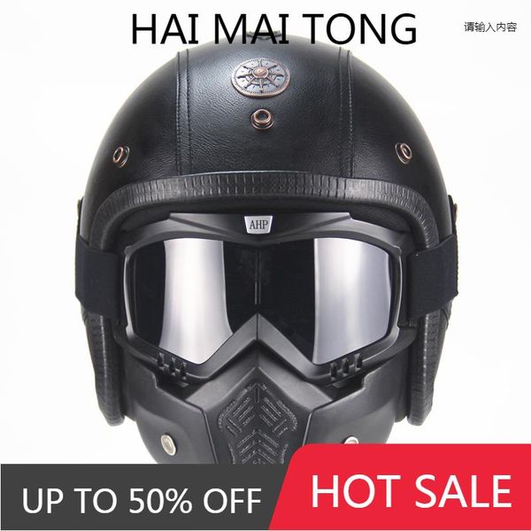motorcycle helmets vintage 3/4 leather open face chopper bike helmet moto motocros with visor
motorcycle helmets vintage 3/4 leather open face chopper bike helmet moto motocros with visor