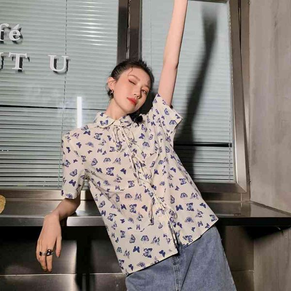 women's blouses & shirts white summer butterfly for women tie front short sleeve kawaii collared korean fashion clothing y81i
women's blouses & shirts white summer butterfly for women tie front short sleeve kawaii collared korean fashion clothing y81i
