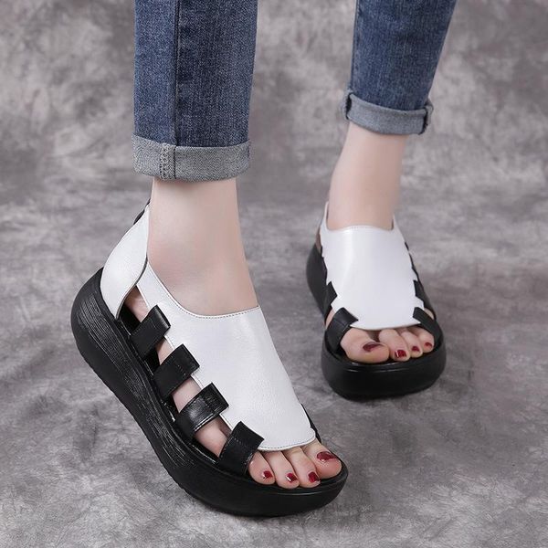 2021 summer genuine leather flat platform sandals for women hollow out mixed colors breathable peep toe ladies sandals, Black
2021 summer genuine leather flat platform sandals for women hollow out mixed colors breathable peep toe ladies sandals, Black