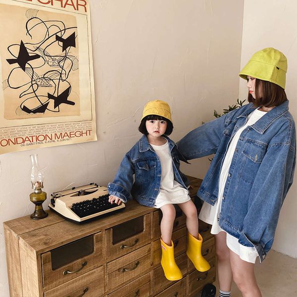 new jeans coat mother daughter spring parent child drs 2021 korean children's clothing little girl cartoon mother's fashion, Blue
new jeans coat mother daughter spring parent child drs 2021 korean children's clothing little girl cartoon mother's fashion, Blue