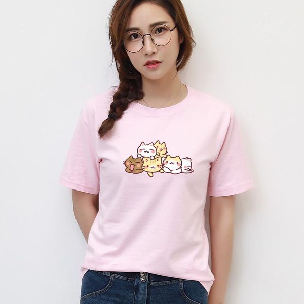 women's t-shirt fashion harajuku japanese kawaii cat print women summer short sleeve casual tshirt cartoon graphic tee ladies cotton to, White
women's t-shirt fashion harajuku japanese kawaii cat print women summer short sleeve casual tshirt cartoon graphic tee ladies cotton to, White