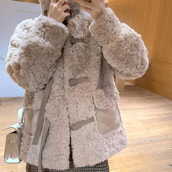 women's fur & faux lamb wool coat female autumn winter korean version 2021 warm short plus cotton thickened plush, Black
women's fur & faux lamb wool coat female autumn winter korean version 2021 warm short plus cotton thickened plush, Black