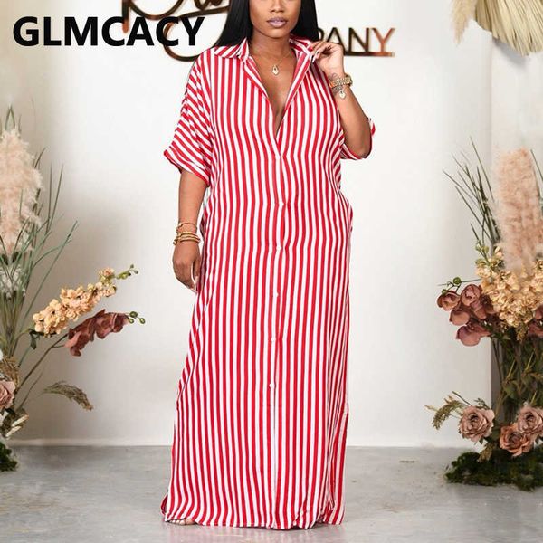 short sleeve striped button down maxi dress casual loose dress 210702, Black;gray
short sleeve striped button down maxi dress casual loose dress 210702, Black;gray