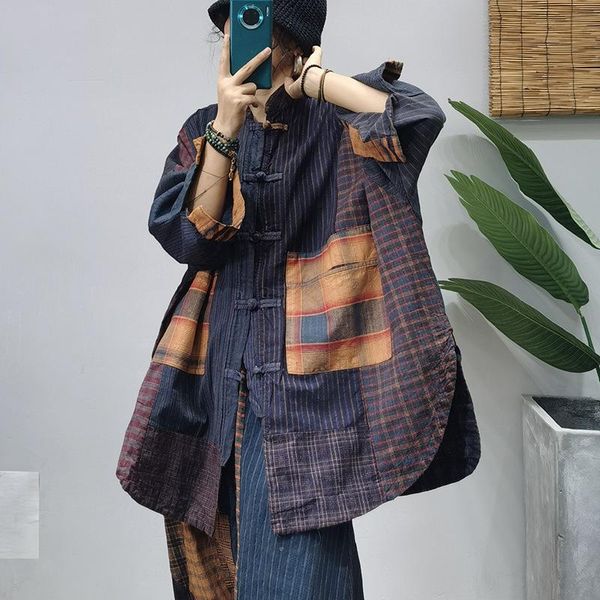 women's jackets johnature women patchwork loose coat cotton vintage stand long sleeve plaid coats 2021 autumn winter button casual clot, Black;brown
women's jackets johnature women patchwork loose coat cotton vintage stand long sleeve plaid coats 2021 autumn winter button casual clot, Black;brown