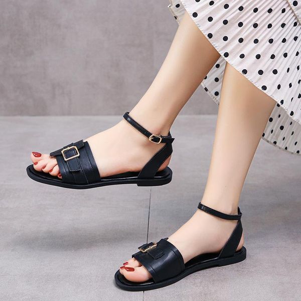 sandals female ankle strap open toe women's shoes casual beach daily summer plus size designer ladies flats sandal flat, Black
sandals female ankle strap open toe women's shoes casual beach daily summer plus size designer ladies flats sandal flat, Black