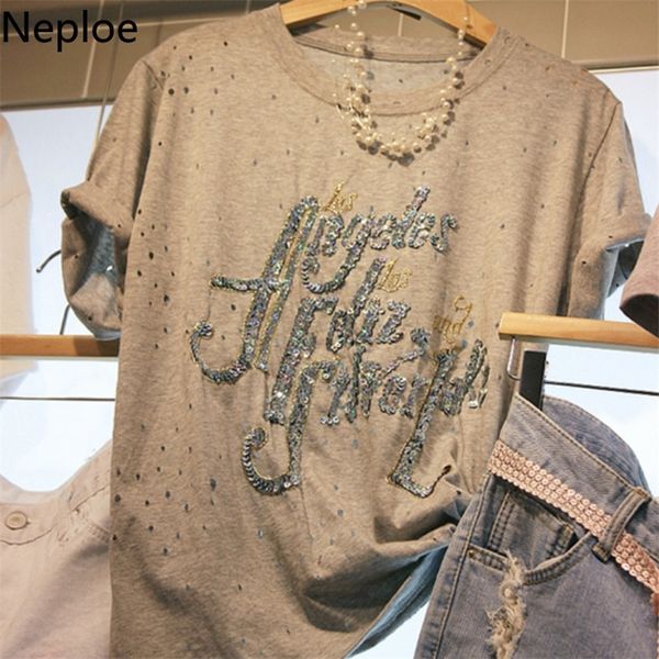 neploe sequined letter hole t shirts wome spring korean o neck short sleeve tees loose casual cotton female 1a357 210315, White
neploe sequined letter hole t shirts wome spring korean o neck short sleeve tees loose casual cotton female 1a357 210315, White